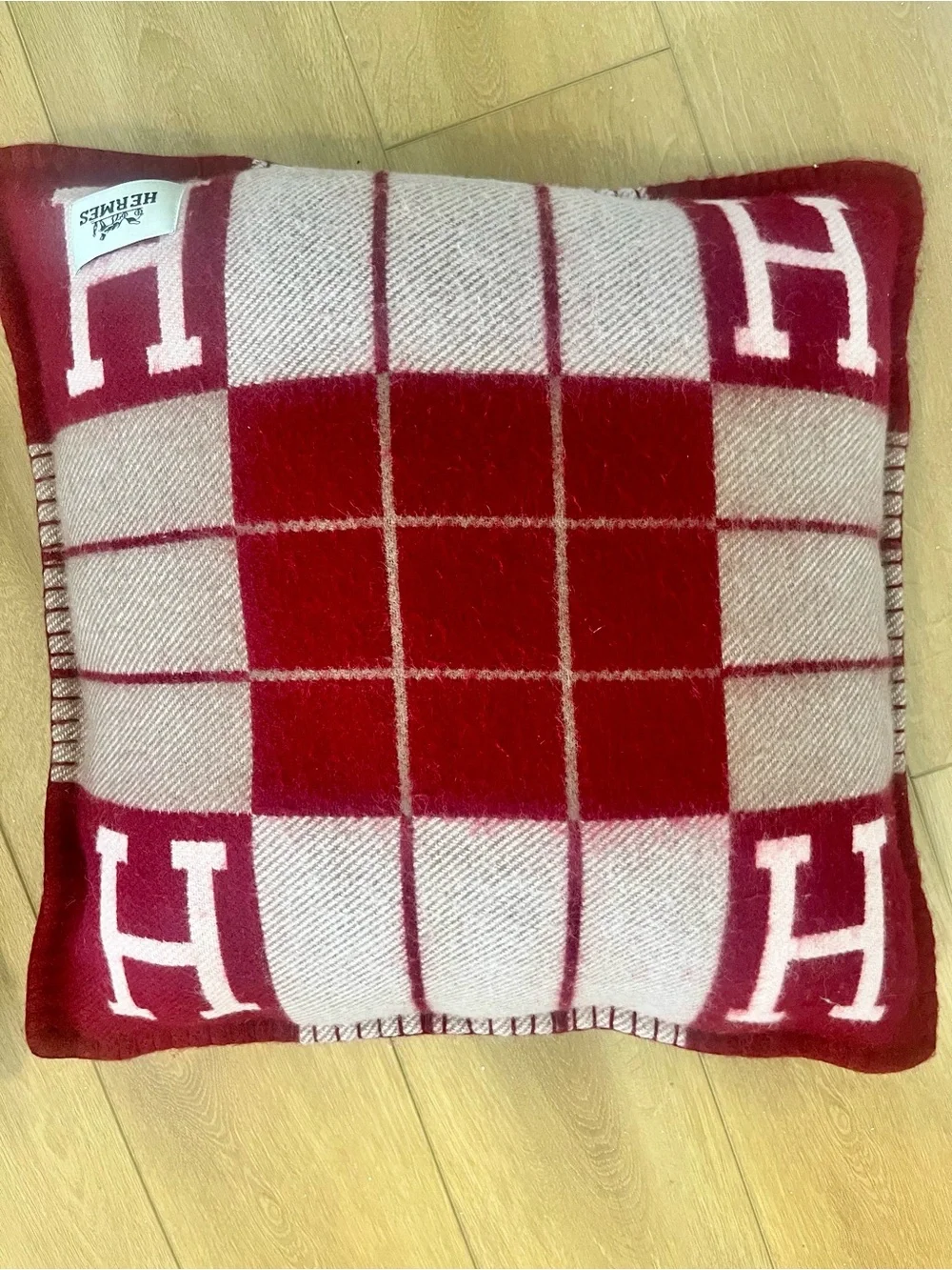 Burgundy H Logo Throw Blanket and Pillow Set